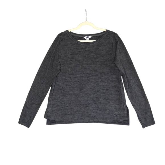 JOYLAB Active LS T-Shirt Women L Gray Thumbhole Athletic Stretch Outdoor Casual - Picture 2 of 11